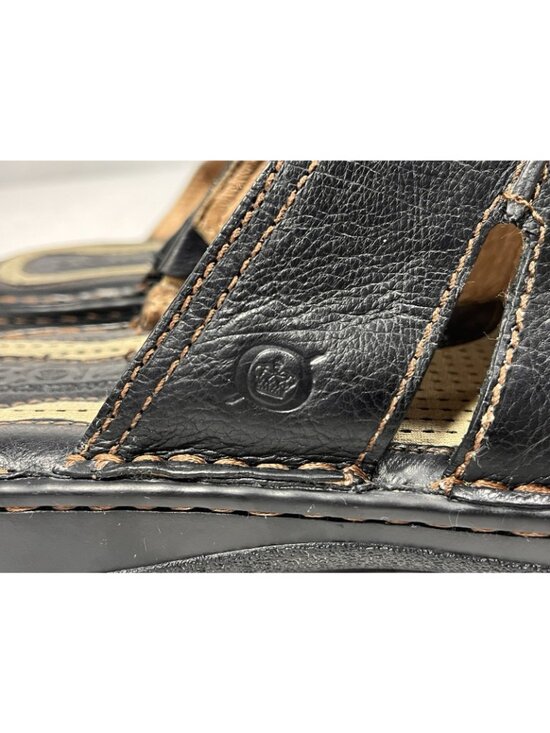 Born Sandals Womens Size US 9 M EU 40.5 Dark Brown Leather Slides Open Toe Flats - Picture 6 of 12